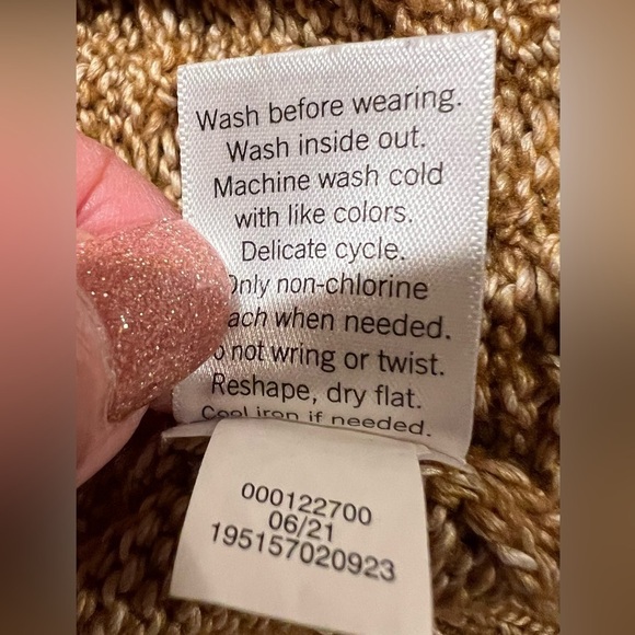 Nine West Soft Cowl Neck Sweater Brown Textured Details Size Medium - Picture 7 of 7